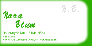 nora blum business card