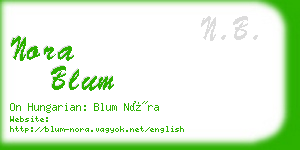 nora blum business card